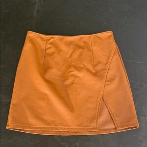 Rewash Tan Mini Skirt Faux Leather